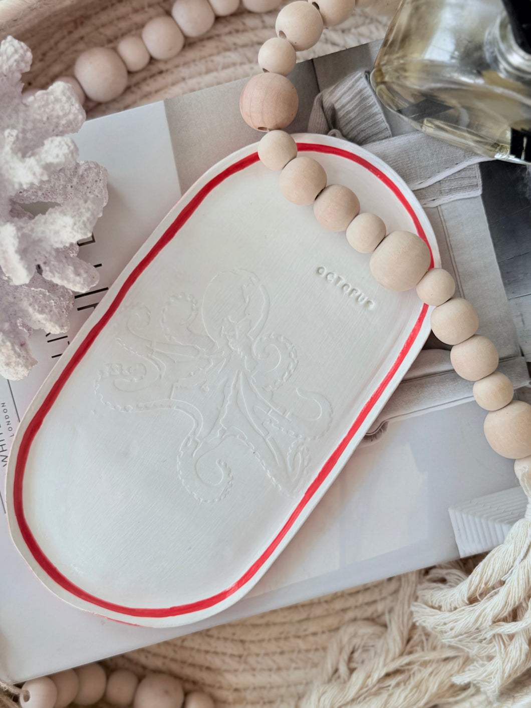 Octopus Trinket Dish | Clay Deco Tray | bohemian Jewellery Holder