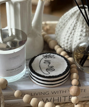 Load image into Gallery viewer, Minimalist Line Art Coasters | Handmade Ceramic Drink Coasters | Modern Table Decor Gift